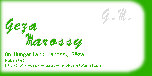 geza marossy business card
